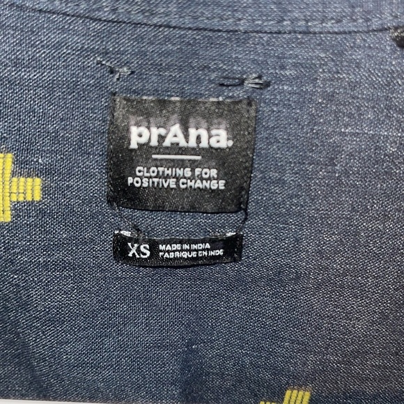 Prana Womans Aztec Print Long Sleeve Button Down Organic Cotton Shirt Top XS L - Picture 3 of 6